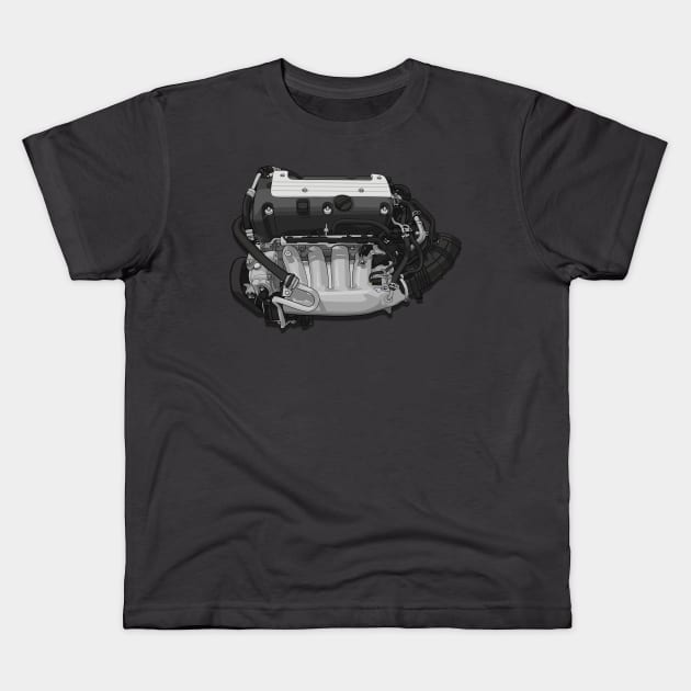 K20 / K24 Engine Kids T-Shirt by ArtyMotive